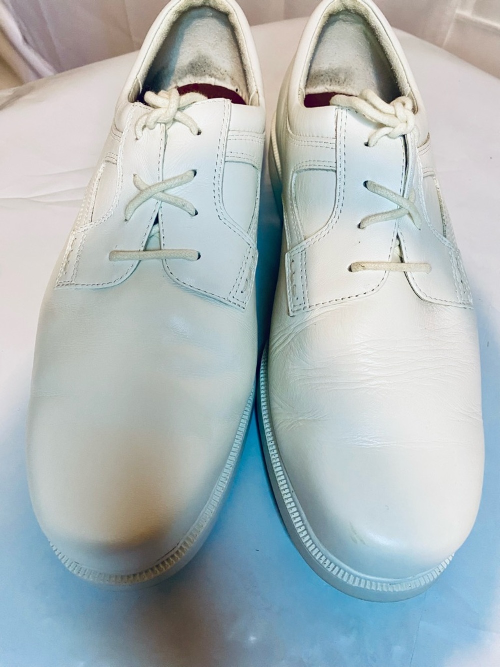 Men’s Propet White Leather Lace-Up Derby Shoes Size 11